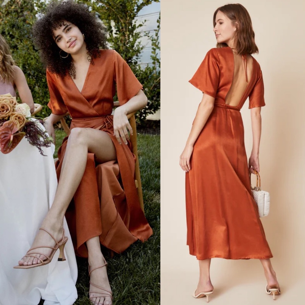 WHIMSY + ROW Lola Dress in Rust - Picture 7 of 8